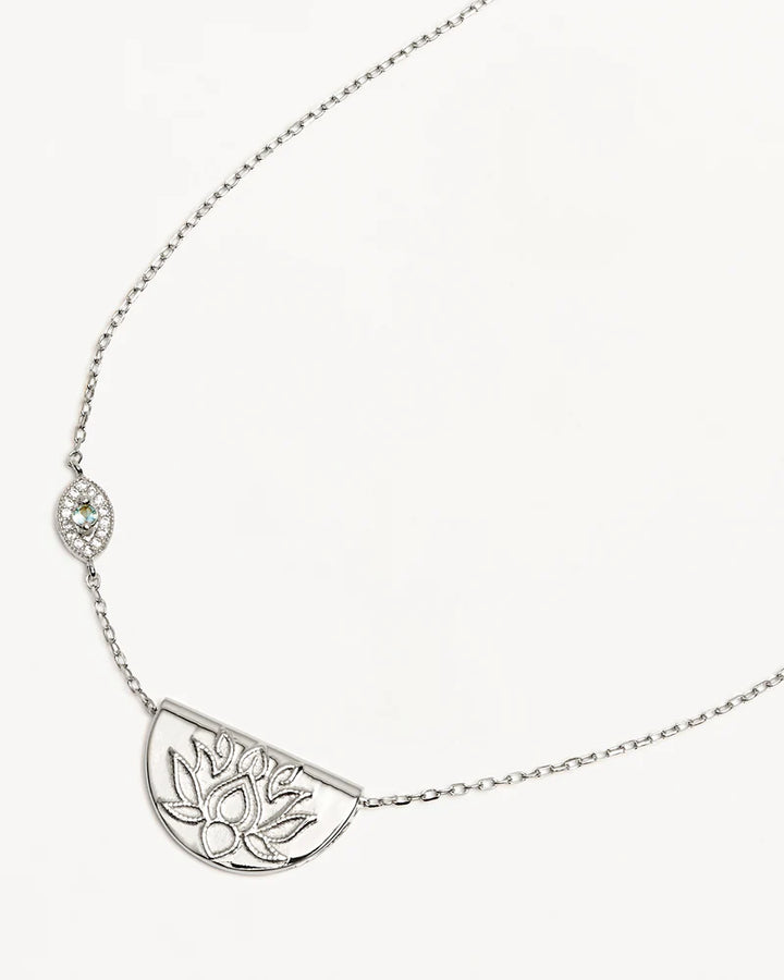 Eye of Peace Lotus Necklace - Sterling Silver