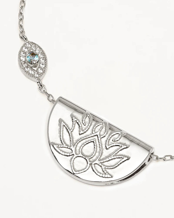 Eye of Peace Lotus Necklace - Sterling Silver