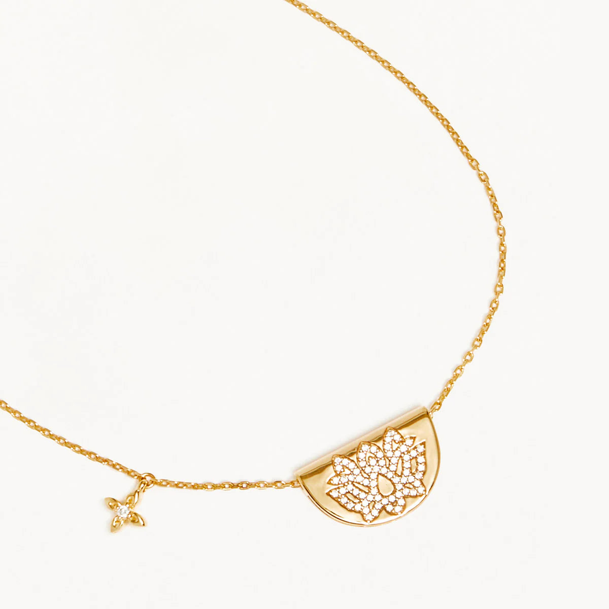 Live In Light Lotus Necklace Gold and Silver