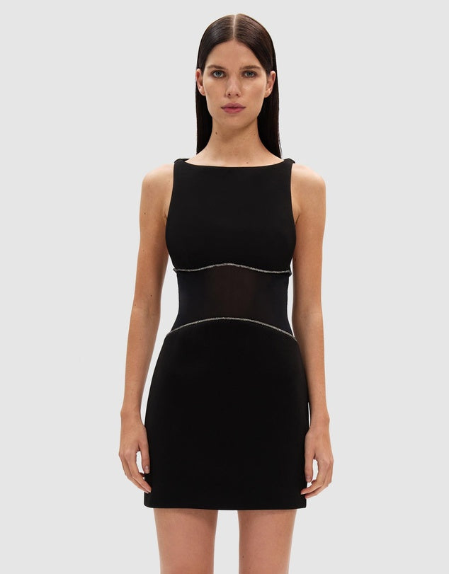Jade Bonded Mini Dress - Black
