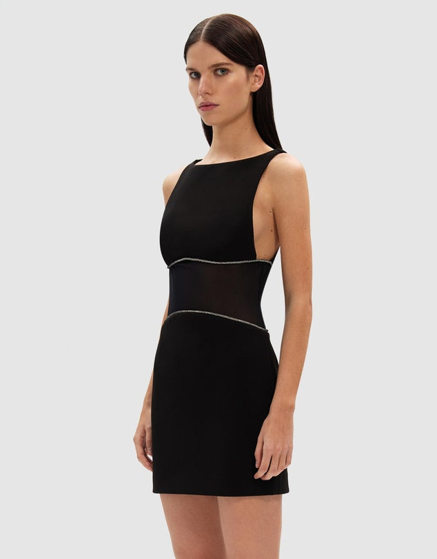 Jade Bonded Mini Dress - Black