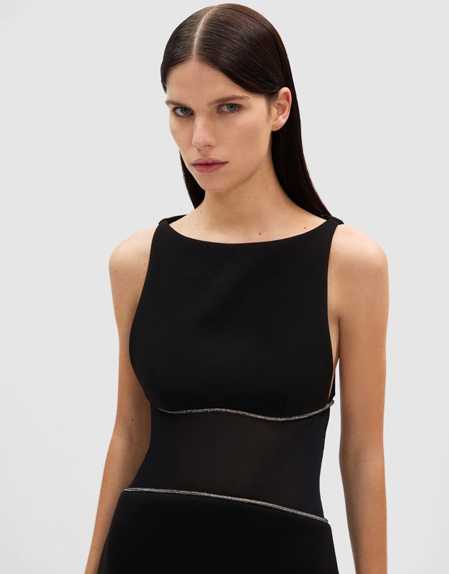 Jade Bonded Mini Dress - Black