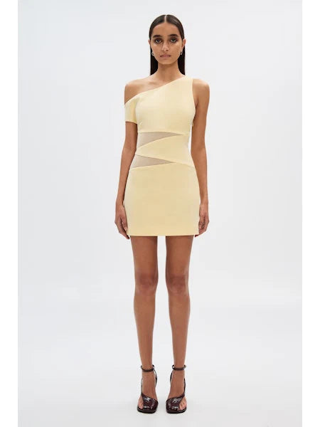 The Leni Twill Mini Dress - Butter