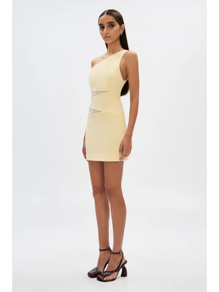 The Leni Twill Mini Dress - Butter