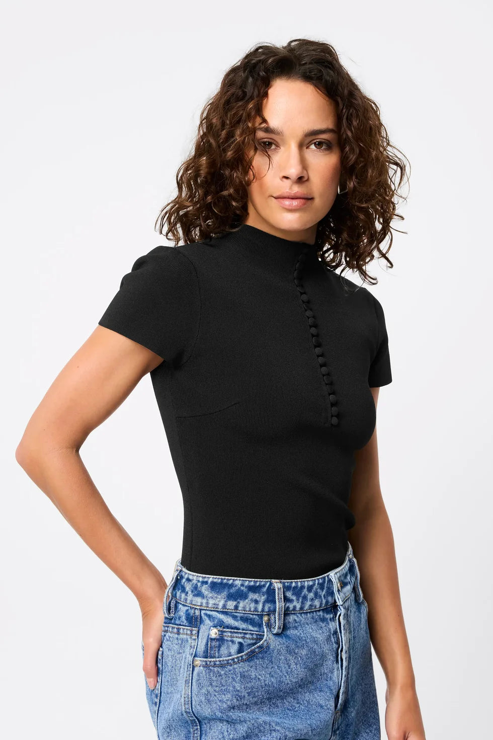 Mayfair Short Sleeve Top - Black