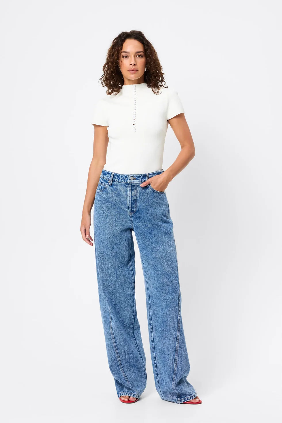 Mayfair Short Sleeve Top - White