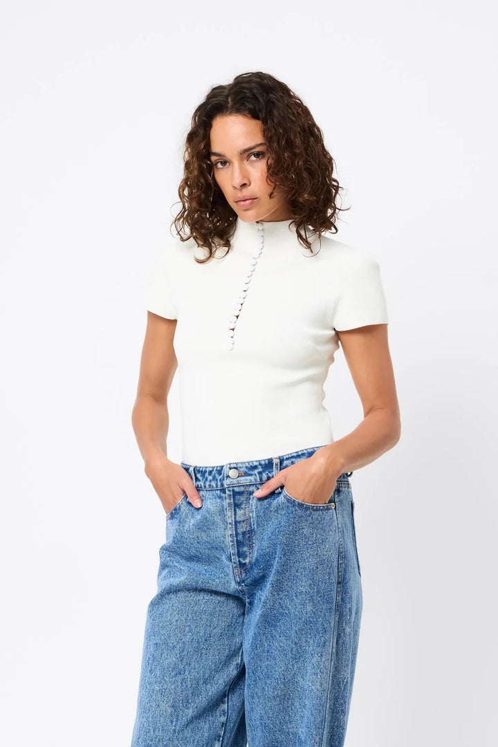Mayfair Short Sleeve Top - White