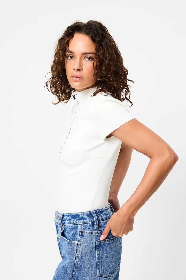 Mayfair Short Sleeve Top - White