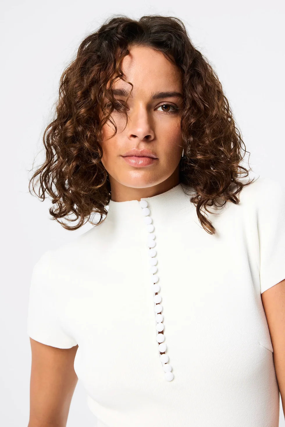 Mayfair Short Sleeve Top - White