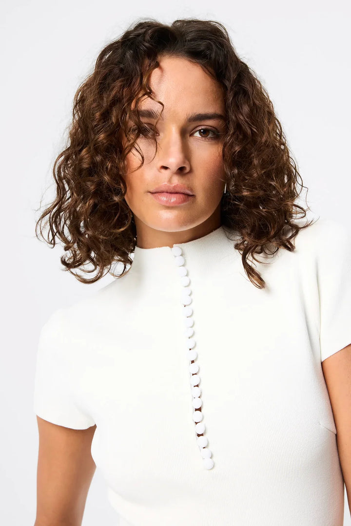 Mayfair Short Sleeve Top - White