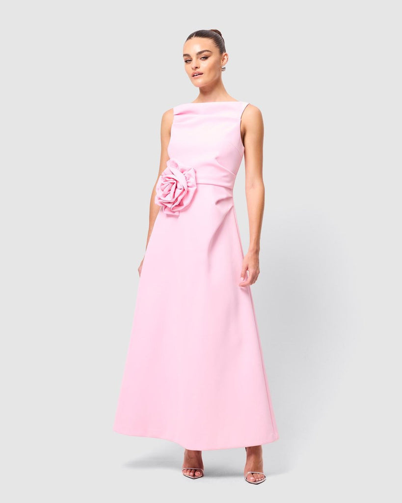 pink mossman dress MOSSMAN Mesmerise One Shoulder Midi Dress Pink  THE PERFECT PFIT