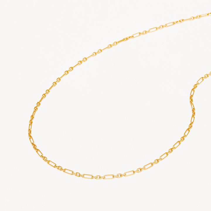19" Mixed Llnk Chain Necklace Gold and Silver