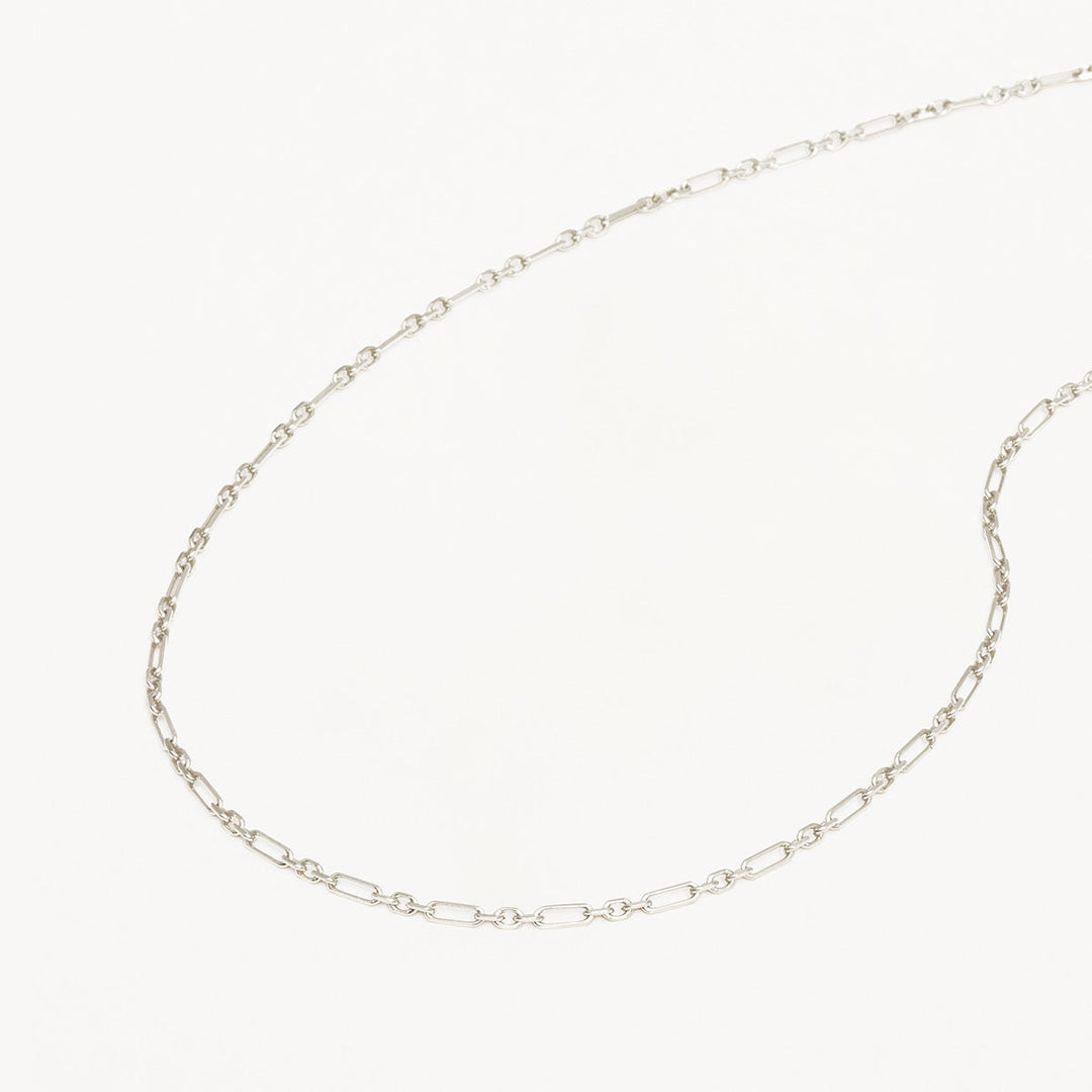 19" Mixed Llnk Chain Necklace Gold and Silver