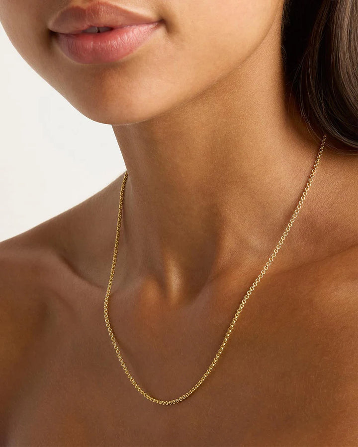 19" 2mm Belcher Chain Necklace - 18k Gold Vermeil