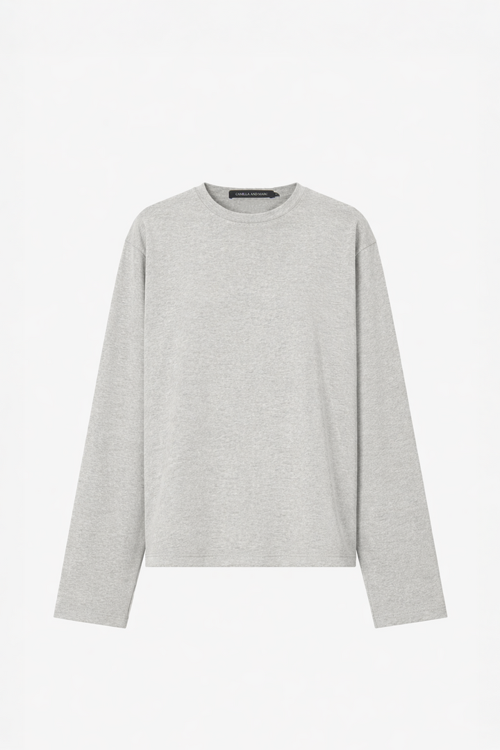 Peretti Long Sleeve Tee - Grey Marle