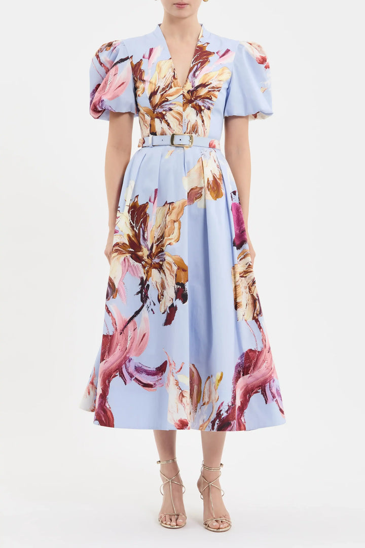 Fleur De Lis SS Midi Dress - Painted Floral