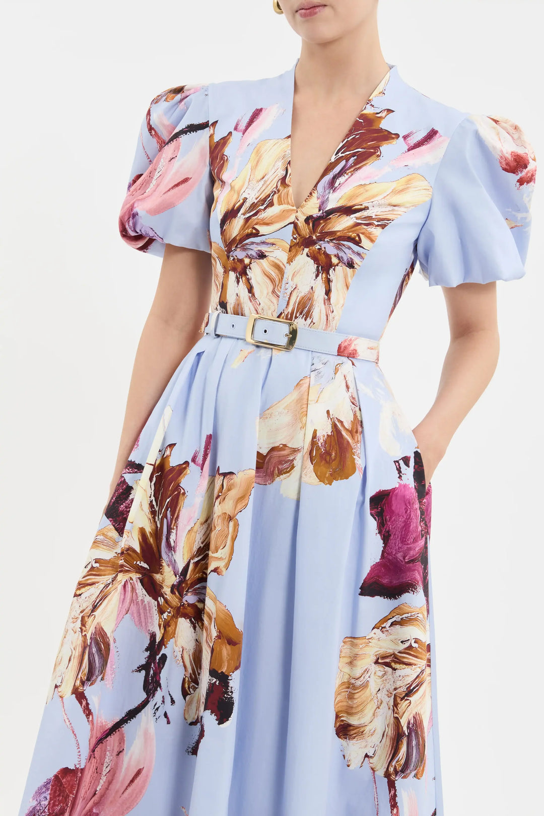 Fleur De Lis SS Midi Dress - Painted Floral