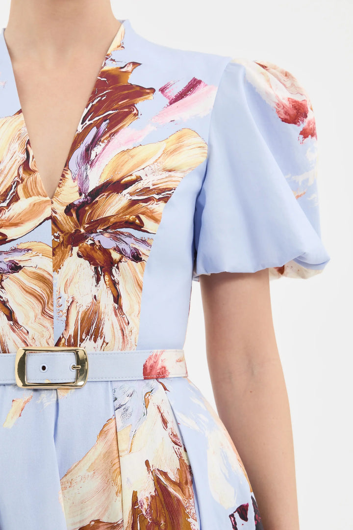Fleur De Lis SS Midi Dress - Painted Floral