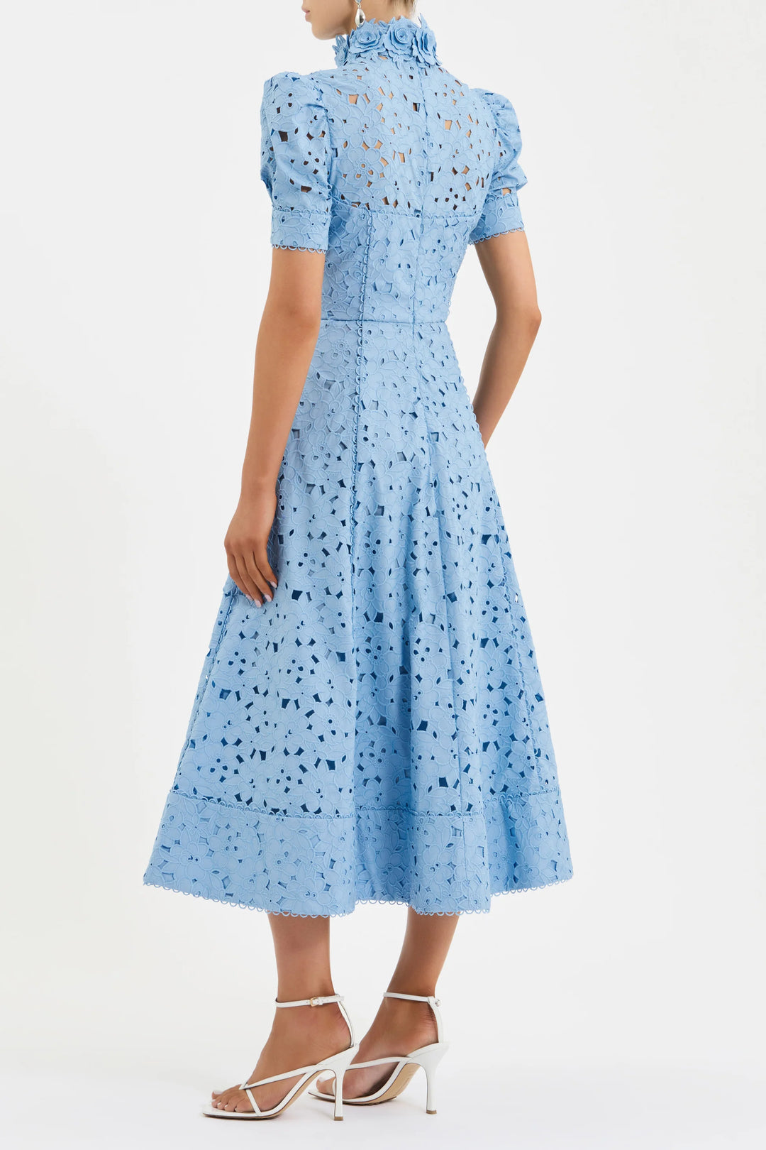 Kitsu Short Sleeve Midi Dress - Blue