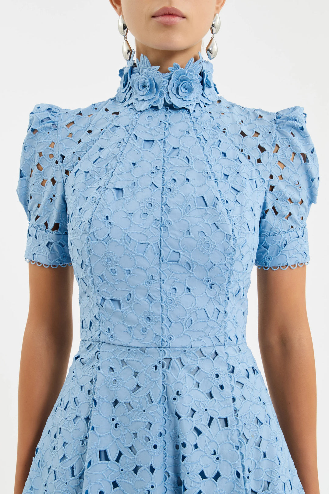 Kitsu Short Sleeve Midi Dress - Blue