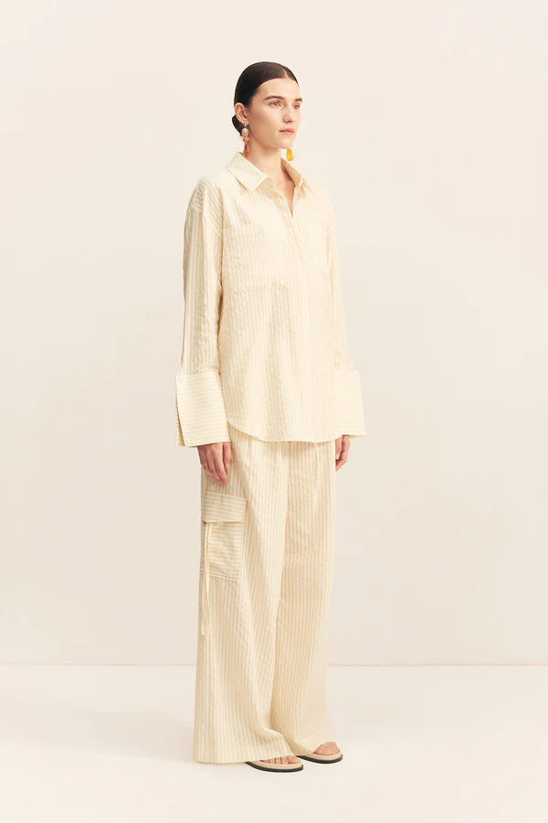 Elio Oversized Shirt - Buttercream Stripe