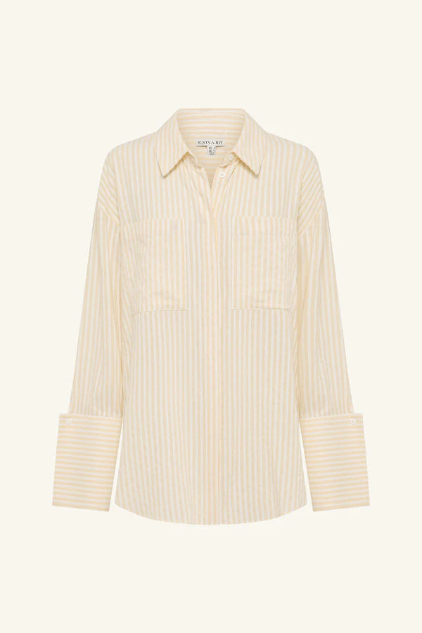 Elio Oversized Shirt - Buttercream Stripe