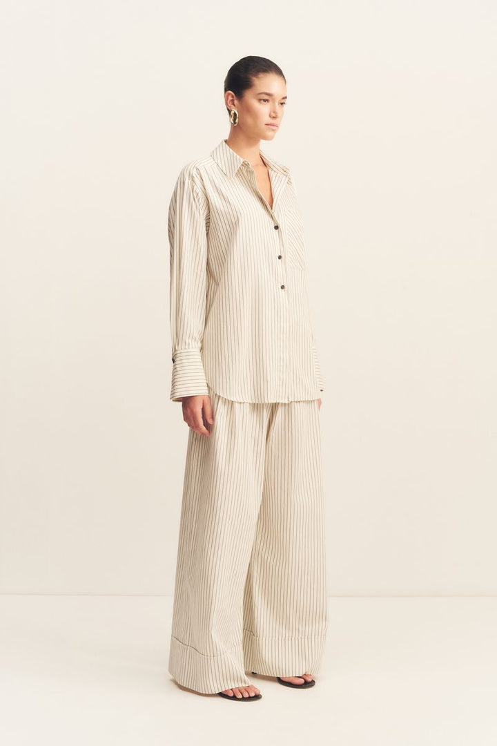 Hudson Shirt - Blanc Pinstripe