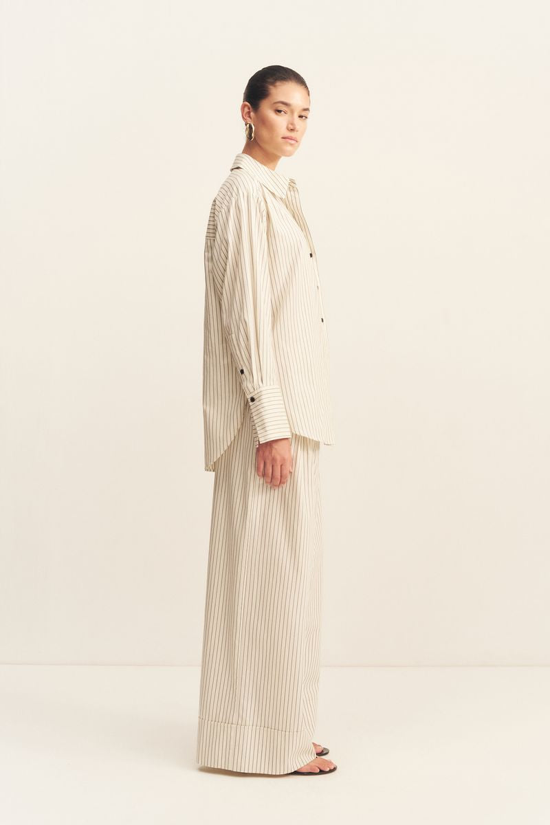 Hudson Shirt - Blanc Pinstripe