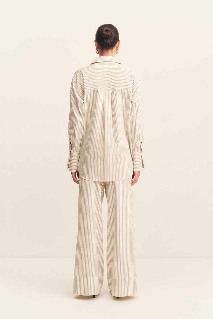 Hudson Shirt - Blanc Pinstripe