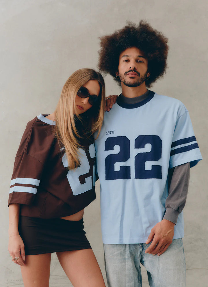 22 Motion Tee - Powder Blue/Espresso