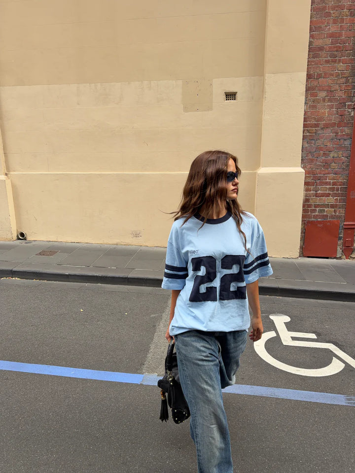 22 Motion Tee - Powder Blue/Navy