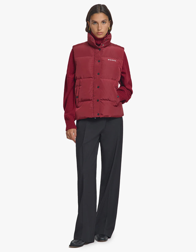 Galactic Puffer Vest - Sangria