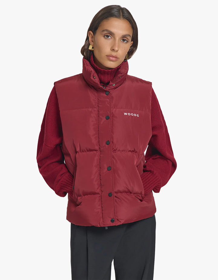 Galactic Puffer Vest - Sangria