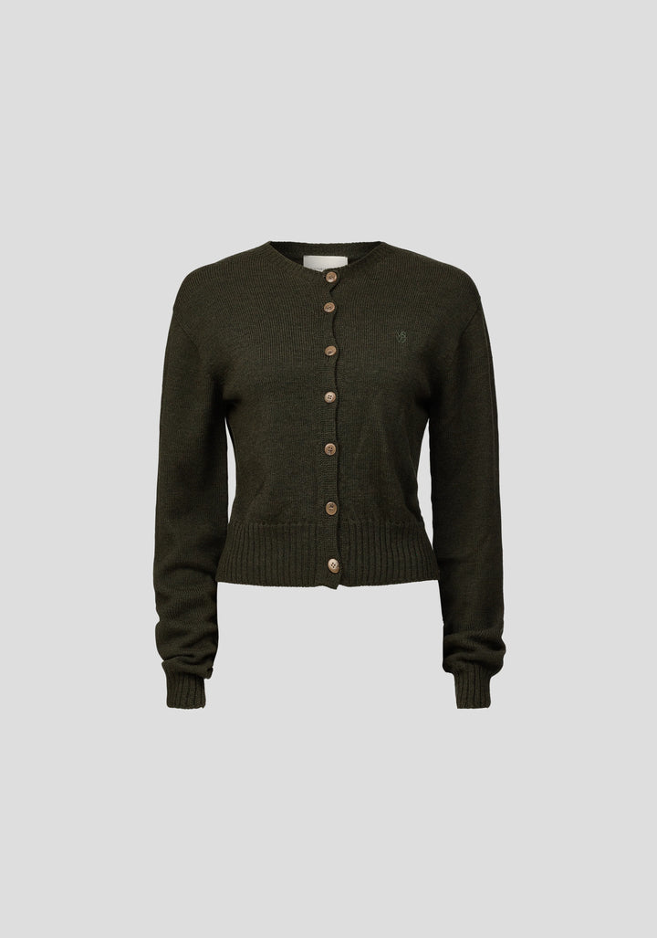 Ego Cardigan - Dark Olive Marle