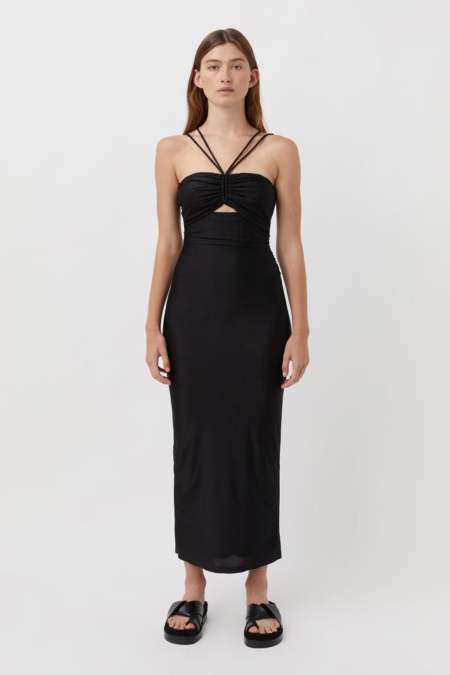 Cerise Halter Dress - Black
