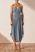 Lauren Cross Front Midi Dress - Dusty Blue