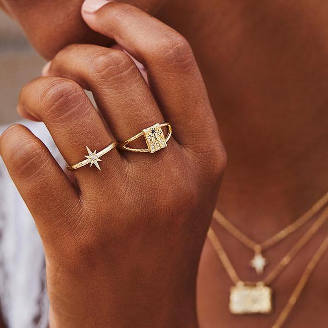 Gold Starlight Ring Size 7