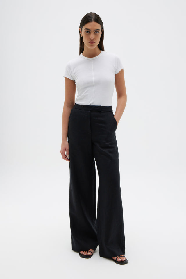 Leila Linen Pant - Black
