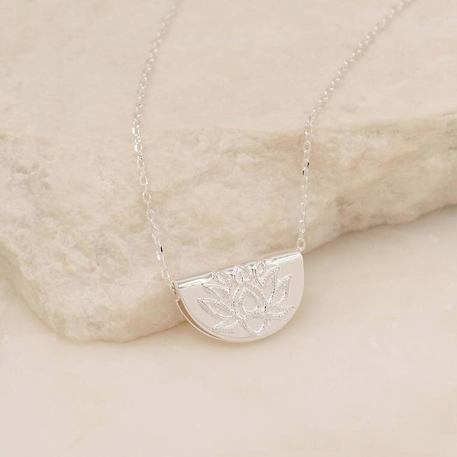Lotus Short Necklace - Sterling Silver