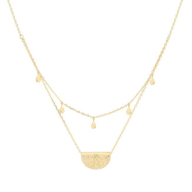 Gold Blessed Lotus Necklace