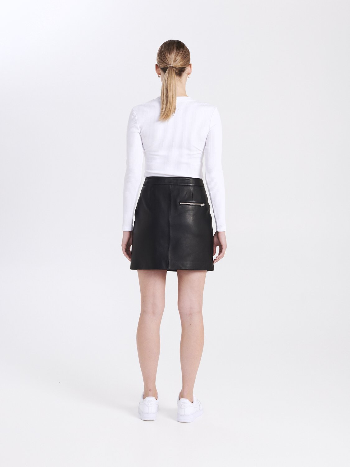 Grace Leather Skirt - Black