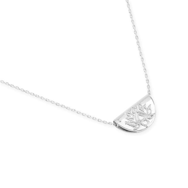 Lotus Short Necklace - Sterling Silver