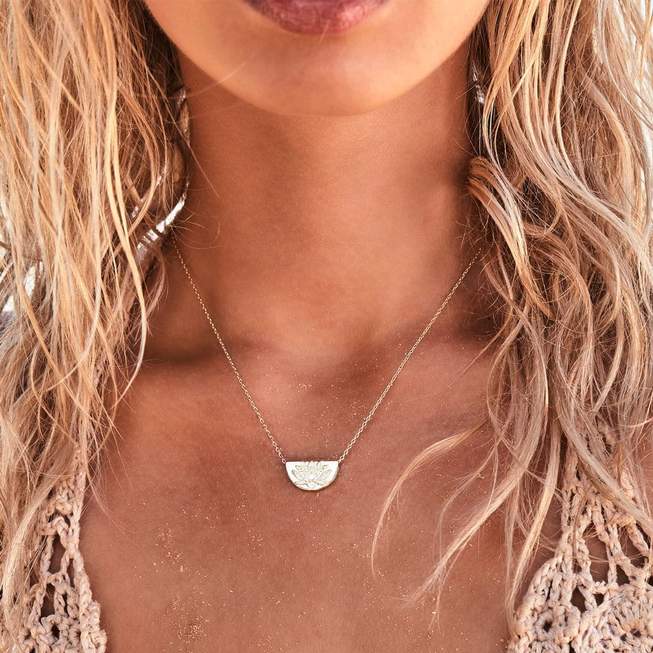 Lotus Short Necklace - Sterling Silver