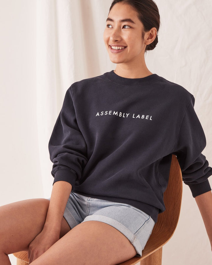 Logo Fleece Jumper - True Navy/ White