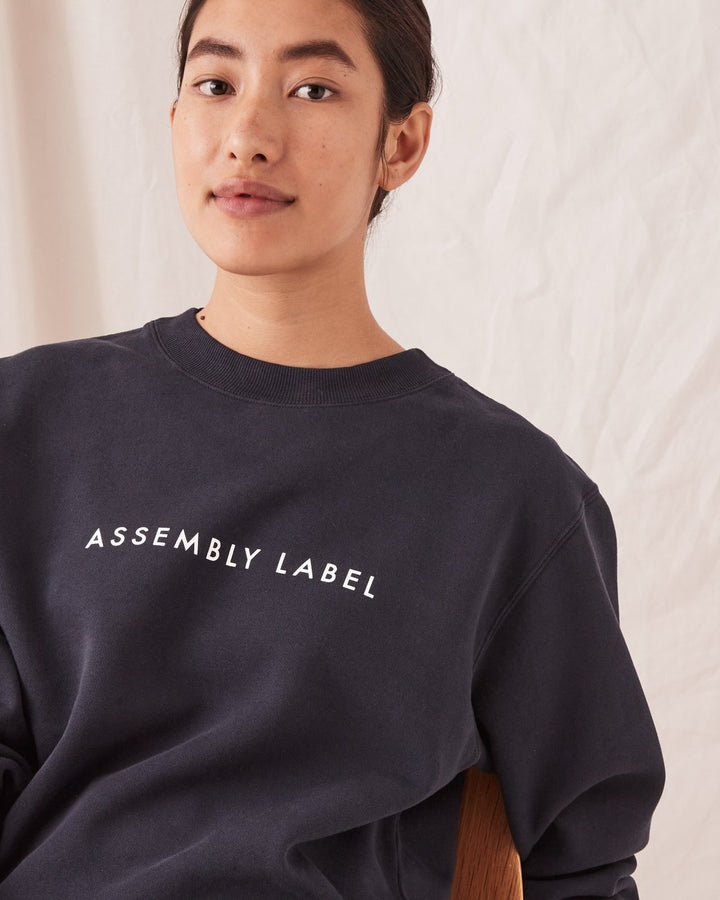 Logo Fleece Jumper - True Navy/ White