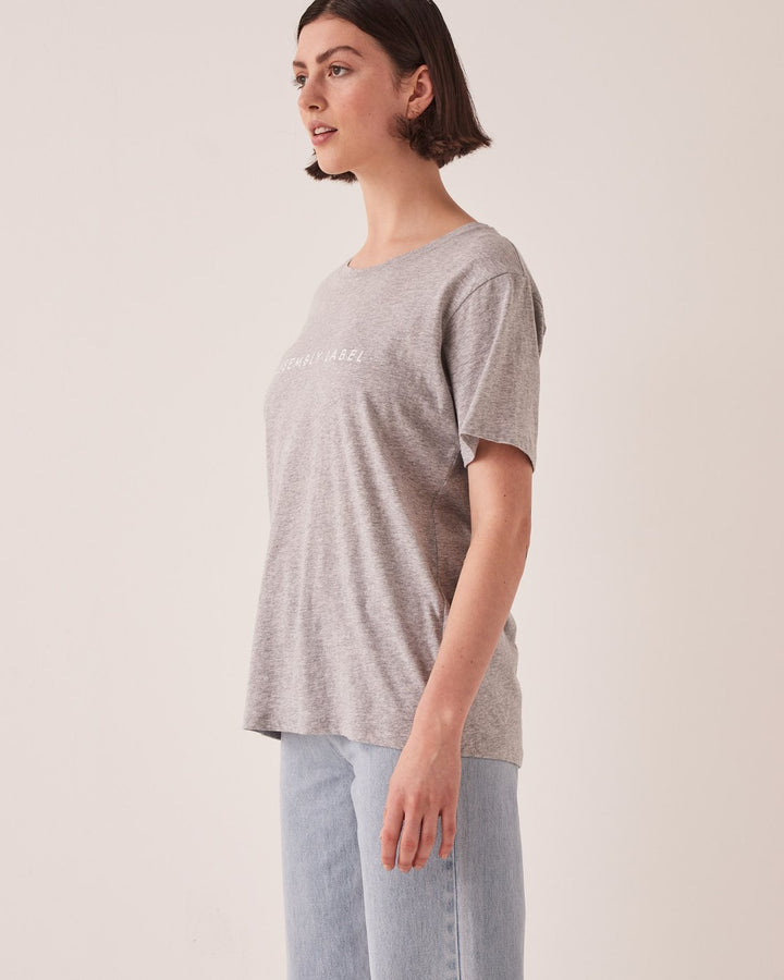 Logo Tee - Grey Marle / White