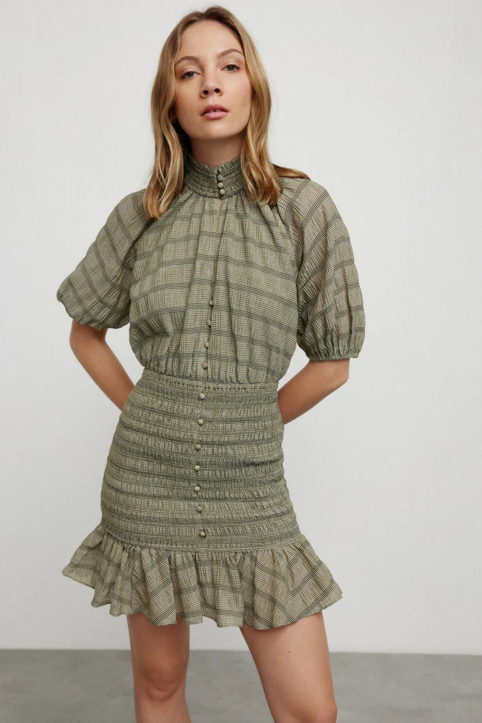 Sophie Mini Dress - Fern Check