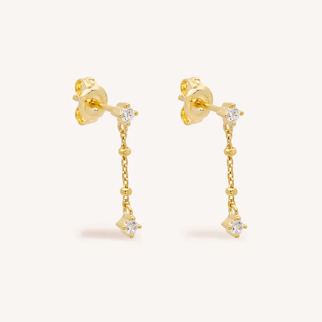 Light And Love Chain Earrings - Gold